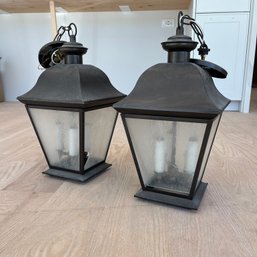 A Pair Of Copper  Lantern Pendants
