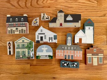 1990s Signed Cat's Meow Village Wooden Buildings