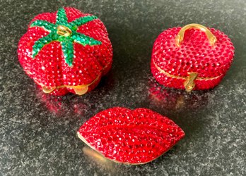 Three Hot Red Crystal Mini Boxes