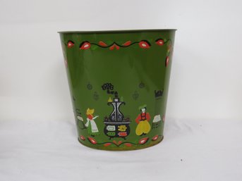 A Vintage J.V. Reed & Co. PA Dutch / Tole Decorated Waste Can