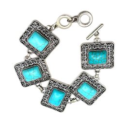 Vintage Style Turquoise Color Square Bracelet