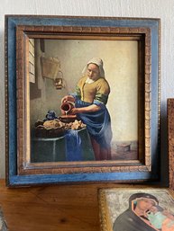 Vtg Framed Vermeer The Milkmaid Dutch Art