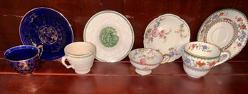 Four Sets Of Vintage China Tea Cups & Saucers- Limoges/ Ohio, Spode/ England, Booths England & Sunnyvale USA