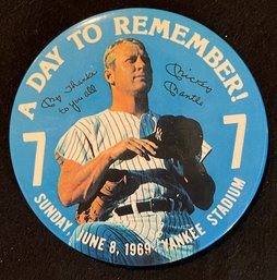 Mickey Mantle 'A Day To Remember' NY Yankees Oversized Pin 4'