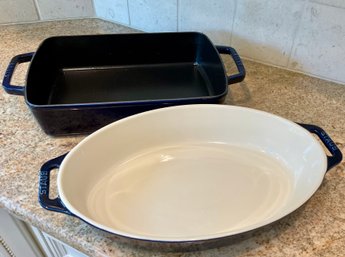 Navy STAUB France #38 Baking Dish And Oval Dish