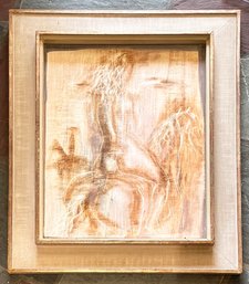 A Vintage Etching On Plaster - Nude On Horseback - Signed Dantz, Dated '48