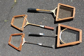 4 Wood Badminton Racquets