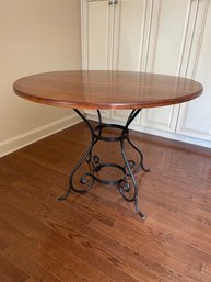 Maple And Rod Iron Round Table