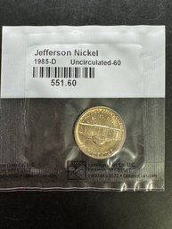 1985-D Uncirculated Jefferson Nickel In Littleton Package
