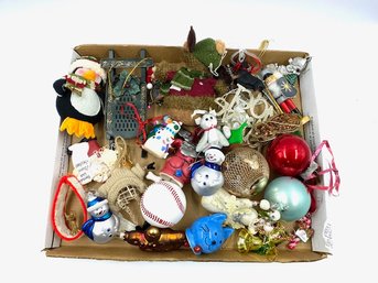 Vintage Box Top Lot Of Assorted Ornaments