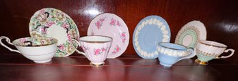 Four Sets Of Fine/ Bone China Tea Cups- Etruria & Barlaston, Ridgway Potteries, Tuscan, Victor C& E/ England