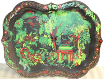 Vintage Arts And Crafts Hand Painted Tray