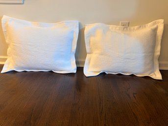 Sferra Standard Quilted Pillow Shams In White