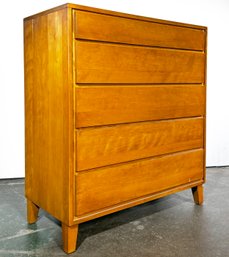 A Vintage Mid Century Modern Solid Birch Chest By Leslie Diamond For Conant-Ball Furniture, C. 1950'S