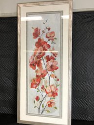 Framed Coral Flower Art