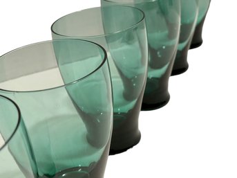 6 Vintage Turquoise Juice Glasses