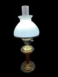 Beautiful Lamp With White Glass Shade