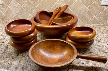 Wooden Salad Bowl Set