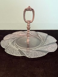 Collectors Crystal Galleries. Silverplated Crystal Serving Tray