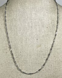 Fine Sterling Silver Fancy Chain Necklace 17' Long