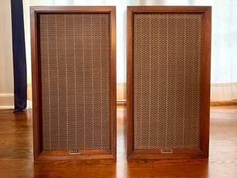 Pair Of Vintage British EMI DLS529 Wood Cased Speakers