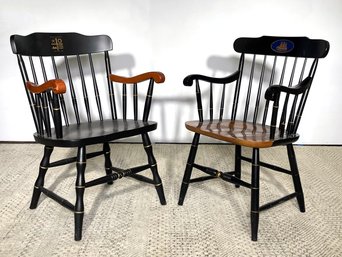 A Pairing Of Vintage University Chairs - Manhattanville College And USS Constitution