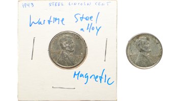 1943 Wartime Steel Magnetic Cents