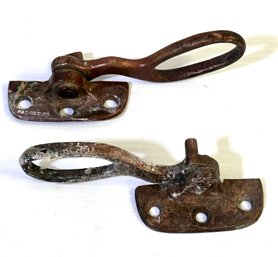 Two Antique 1885 To 1896 Stamped Window Sash Locks - Hardware