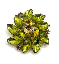 Beautiful Vintage AUSTRIAN Green Crystal Brooch