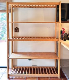 A Modern Slatted Oak Shelf - Clean Lined And Sturdy! (2 Of 2)