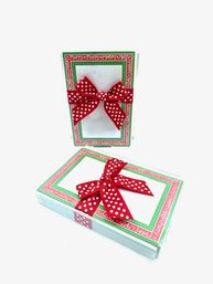 Set 2 Of 2Pairing Of Merry Border Notepads In Lucite Trays