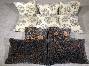 Group Lot Of 10 Assorted Decorator Pillows - Several Styles And Sizes - All In Great Condition - NICE LOT !