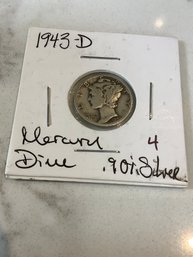 1943 D Mercury Dime .90 Silver 120