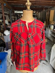 J. Crew Tartan Plaid Pullover Flannel Shirt Size XXS