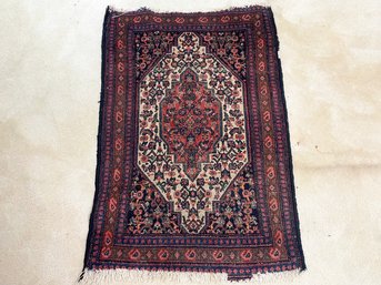 A Vintage Hand Dyed And Knotted Hamadan Wool Rug