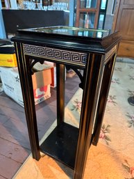 Small Asian Table - Black And Gold With Green Stone Top