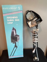 Flex A Beam Magnifying Swing Arm Lamp With Three Diopter Lens- Unused