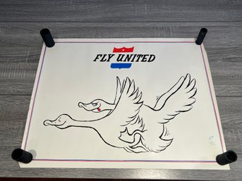 Fly United 1970s Travel Poster