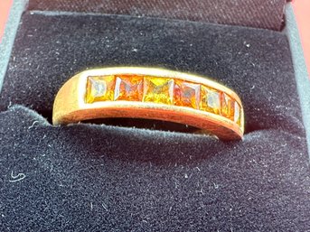 Mens Madagascar Golden Sapphire With 14K Yellow Gold Band