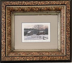 February Rural Landscape Framed Colored Print, Signed And Numbered 338/900