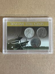 1943 Wartime Steel Cents In Plastic Case