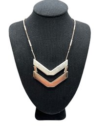 Rose Gold Color Chevron Style Necklace