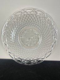 Pressed Glass Platter With Grapes