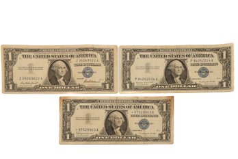 1957, 1957A, 1957B One Dollar Silver Certificate With Blue Seal