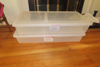 -2 Under Bed Storage Containers:  38 Long X 20 Wide X 6 Tall