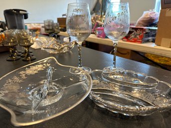 Silver Overlay  Dishes