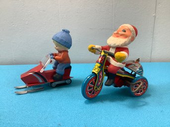 Pair Of Vintage Tin Car Toys #1