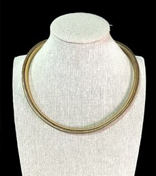 Anne Klein Designer Large Snake Ribbed Choker Necklace