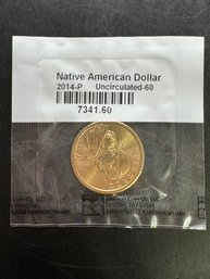 2014-P Uncirculated Native American Dollar In Littleton Package