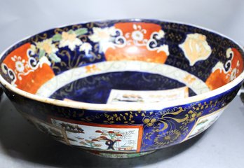 RARE Large Fenton Imari Colors English Fenton Ceramics Large Bowl